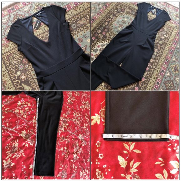 Stunning *New with Tags* Open-Back V-Neck Black Jumpsuit - with Pockets! Size 00 - Picture 8 of 16